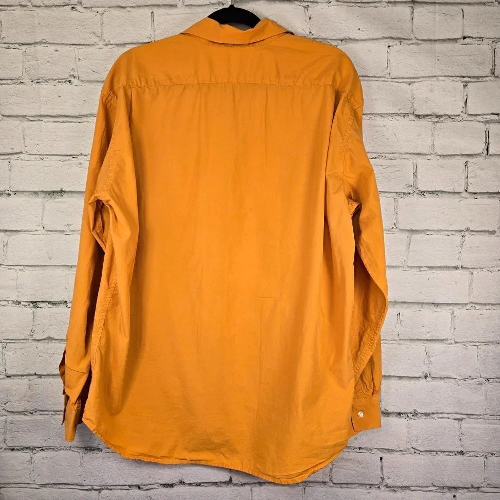 J. CREW ORANGE BUTTON DOWN LONG SLEEVE SHIRT MENS SIZE LARGE EUC